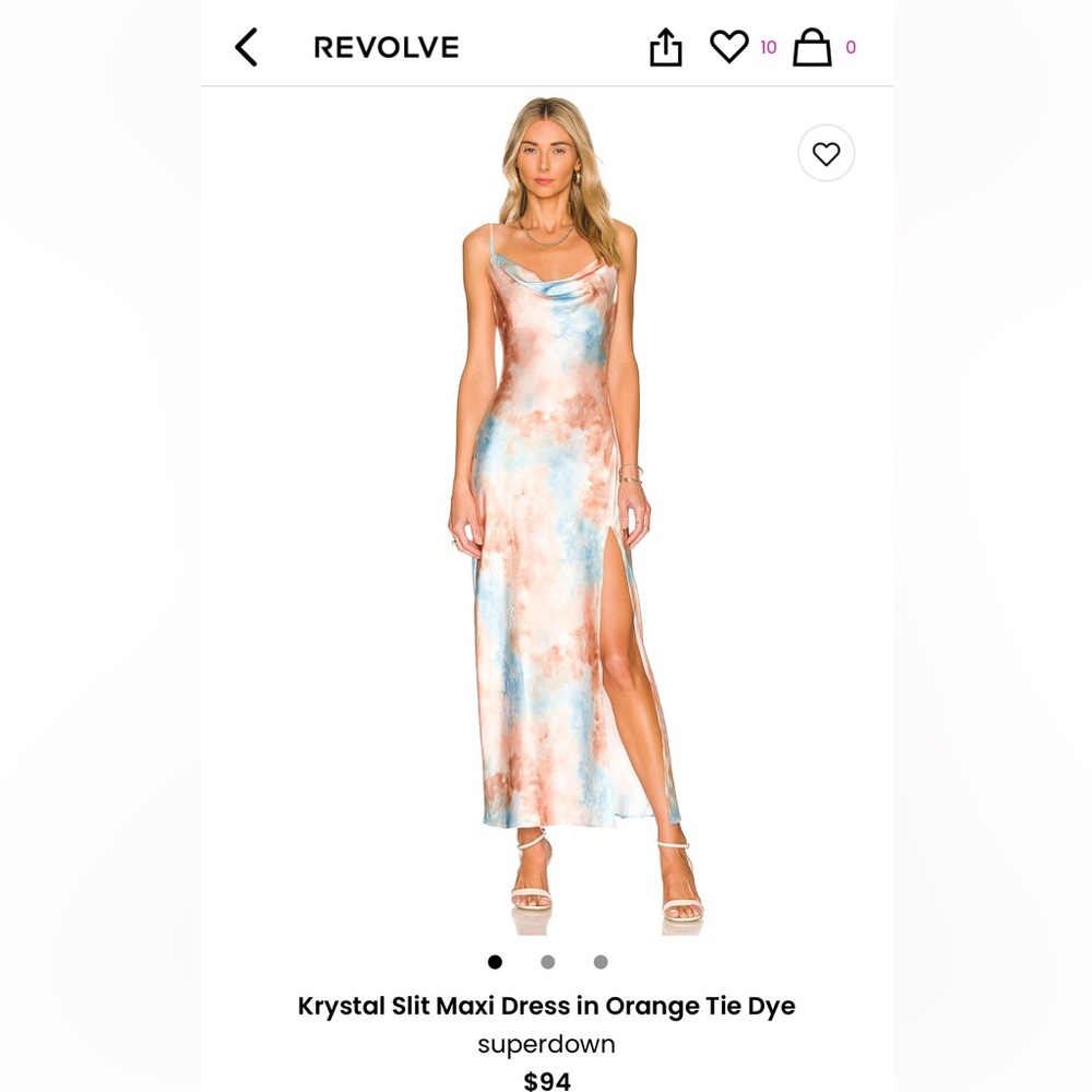 Superdown Orange Tie Dye Krystal Slit Maxi Dress